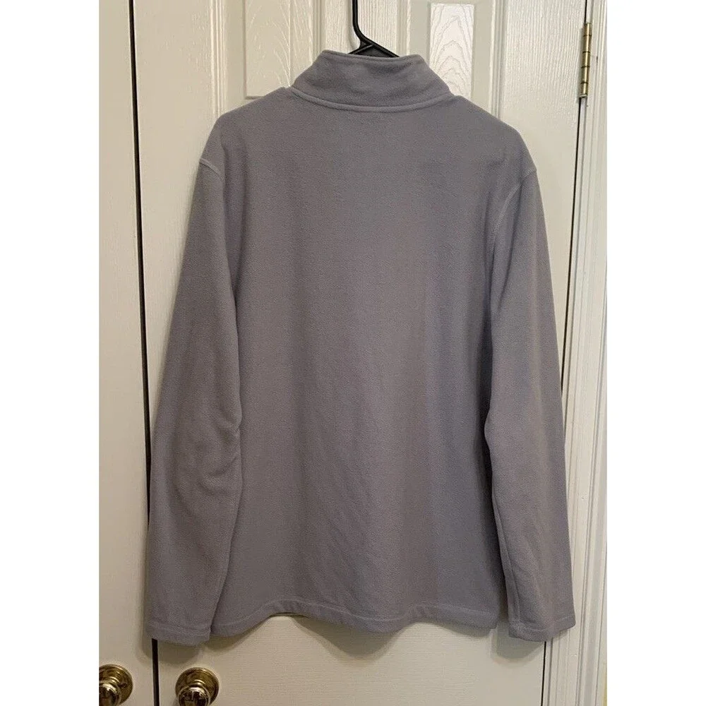 The North Face Fleece Pullover Mens Large Gray 1/4 Zip Mock Neck Hiking Outdoor